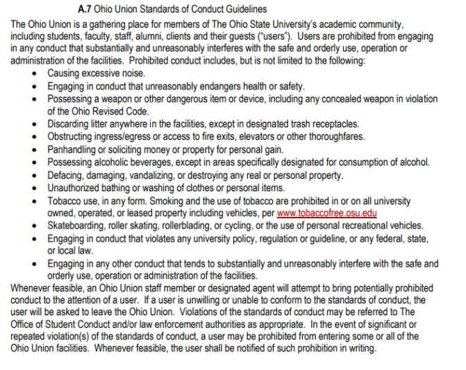 Ohio Union policy